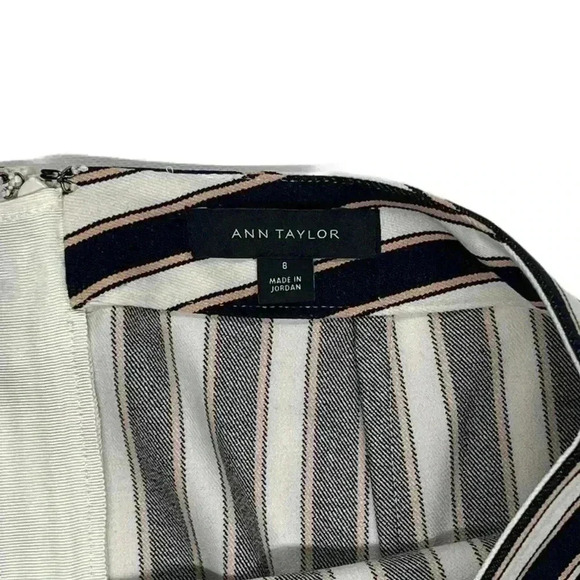 {Ann Taylor} Midi Length Stripe Ruffle Hemline Skirt - Picture 4 of 5